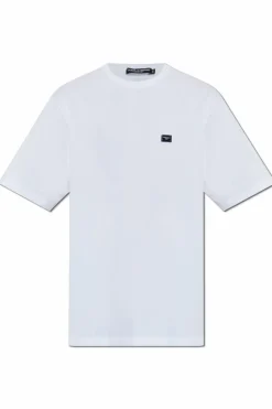 Dolce & Gabbana BIAŁY T-shirt z aplikacją z logo