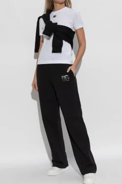 Dolce & Gabbana BIAŁY T-shirt z wyszytym logo