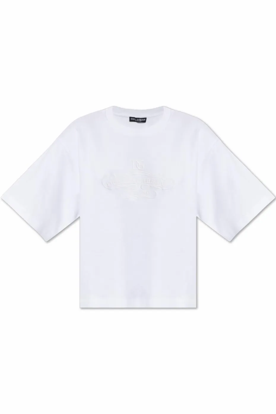 Dolce & Gabbana BIAŁY T-shirt z wyszytym logo