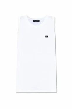 Dolce & Gabbana BIAŁY T-shirt bez rękawów