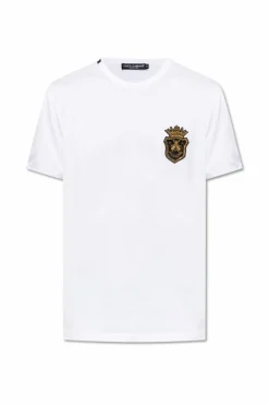 Dolce & Gabbana BIAŁY T-shirt z aplikacją