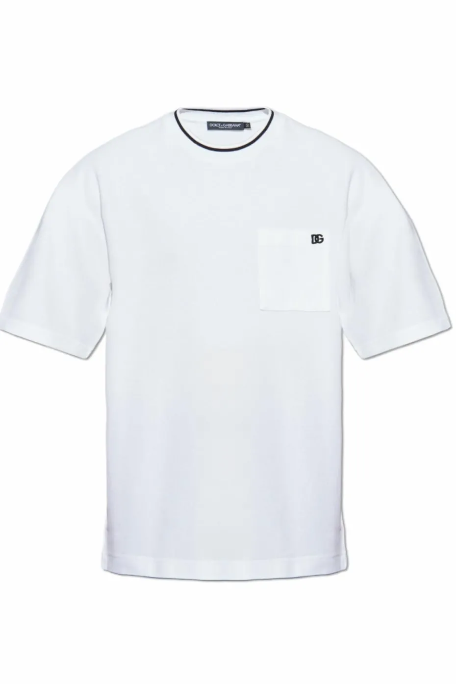 Dolce & Gabbana BIAŁY T-shirt z kieszenią