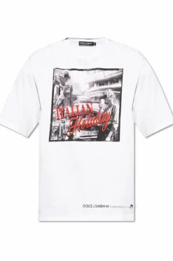 Dolce & Gabbana BIAŁY T-shirt z nadrukiem