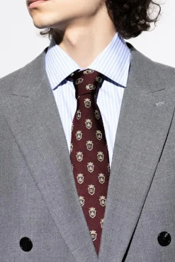 Dolce & Gabbana BORDO Jedwabny krawat