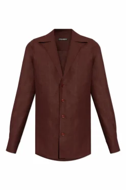 Dolce & Gabbana BORDO Lniana koszula