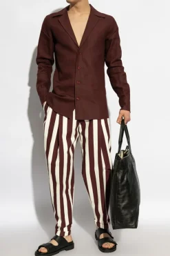 Dolce & Gabbana BORDO Lniana koszula