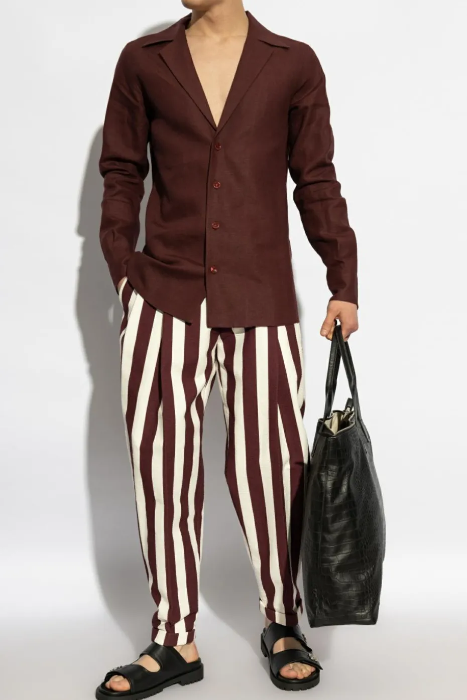 Dolce & Gabbana BORDO Lniana koszula