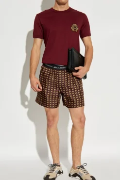 Dolce & Gabbana BRĄZOWY Jedwabne szorty
