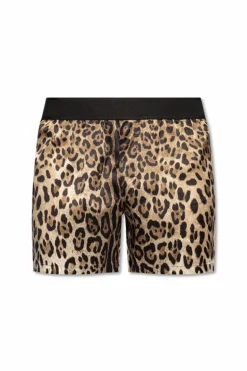 Dolce & Gabbana BRĄZOWY Jedwabne szorty