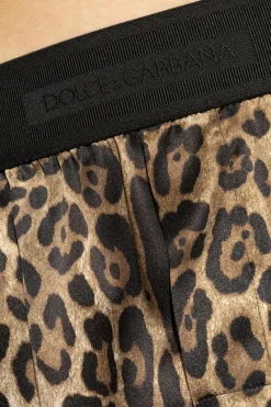 Dolce & Gabbana BRĄZOWY Jedwabne szorty