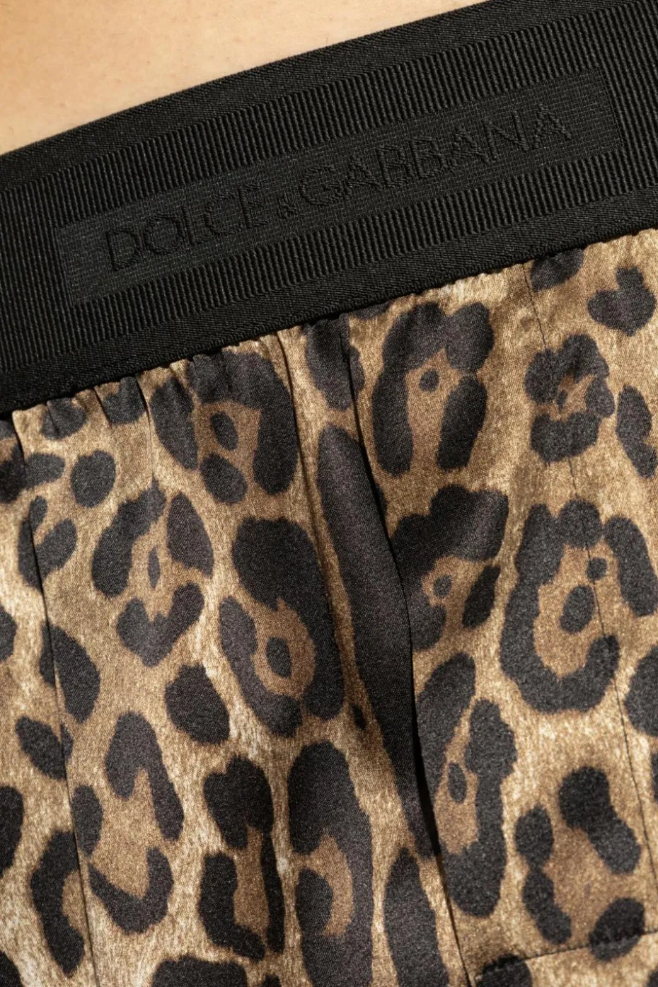 Dolce & Gabbana BRĄZOWY Jedwabne szorty