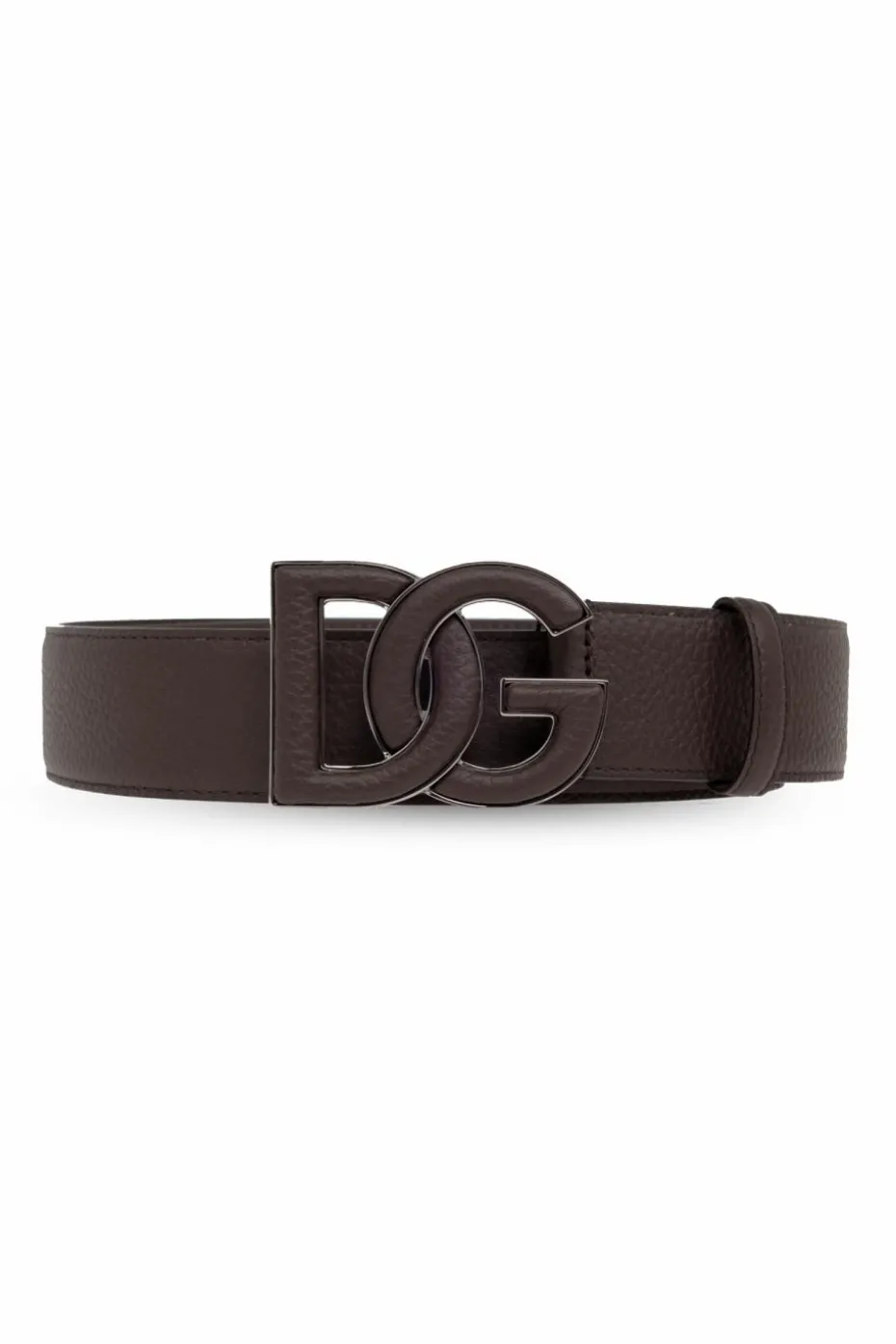 Dolce & Gabbana BRĄZOWY Skórzany pasek