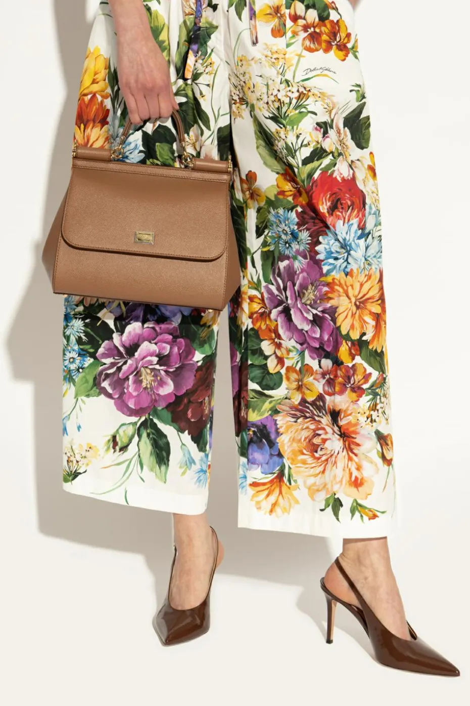 Dolce & Gabbana BRĄZOWY Torba do ręki `Sicily Large`