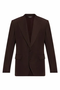 Dolce & Gabbana BRĄZOWY Wełniana marynarka