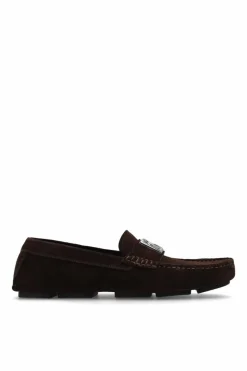 Dolce & Gabbana BRĄZOWY Zamszowe mokasyny