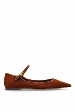 Dolce & Gabbana BRĄZOWY Zamszowe baleriny