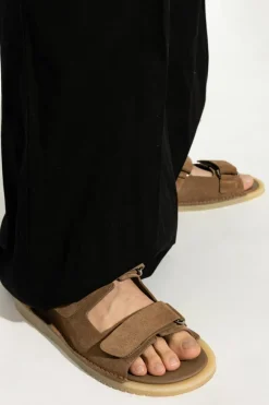 Dolce & Gabbana BRĄZOWY Zamszowe sandały