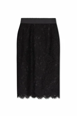 Dolce & Gabbana CZARNY Ażurowa spódnica