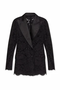 Dolce & Gabbana CZARNY Ażurowa marynarka