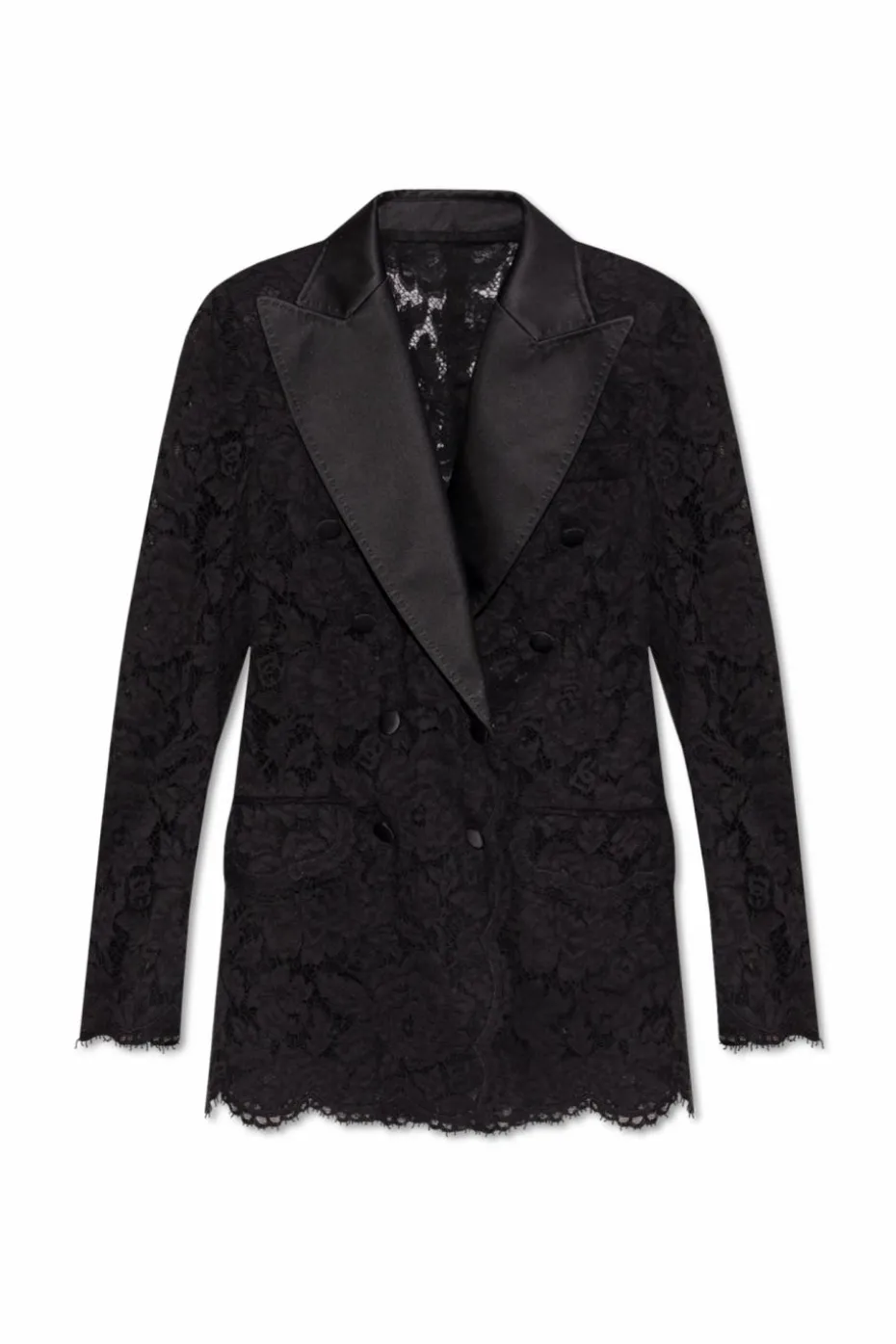 Dolce & Gabbana CZARNY Ażurowa marynarka