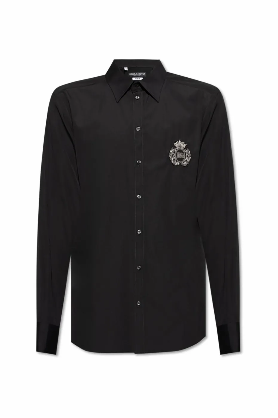 Dolce & Gabbana CZARNY Bawełniana koszula z aplikacją