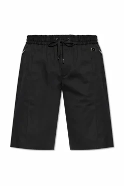 Dolce & Gabbana CZARNY Bawełniane szorty z logo
