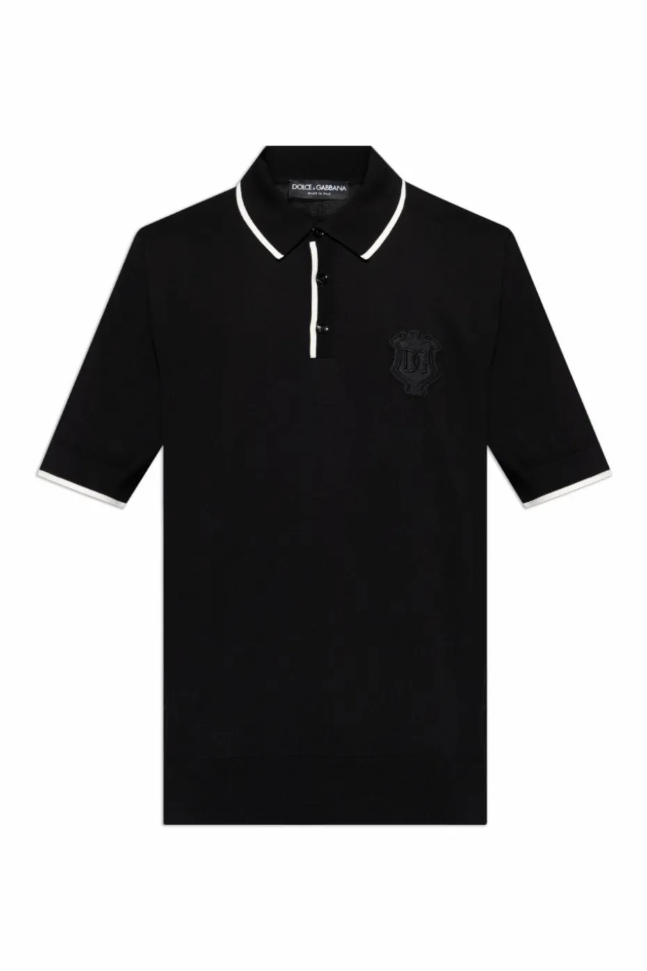 Dolce & Gabbana CZARNY Bawełniane polo z logo