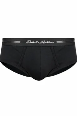 Dolce & Gabbana CZARNY Bawełniane slipy z logo