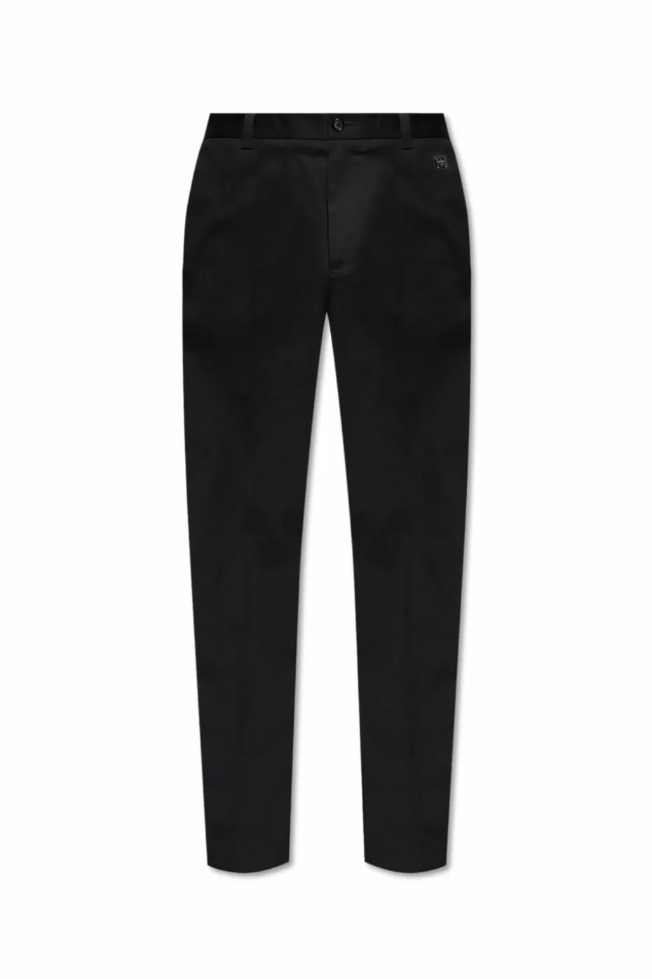 Dolce & Gabbana CZARNY Bawełniane spodnie