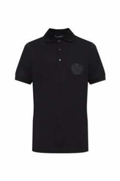 Dolce & Gabbana CZARNY Bawełniane polo z logo