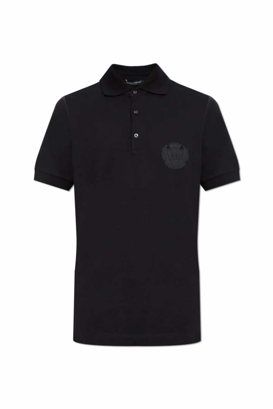 Dolce & Gabbana CZARNY Bawełniane polo z logo