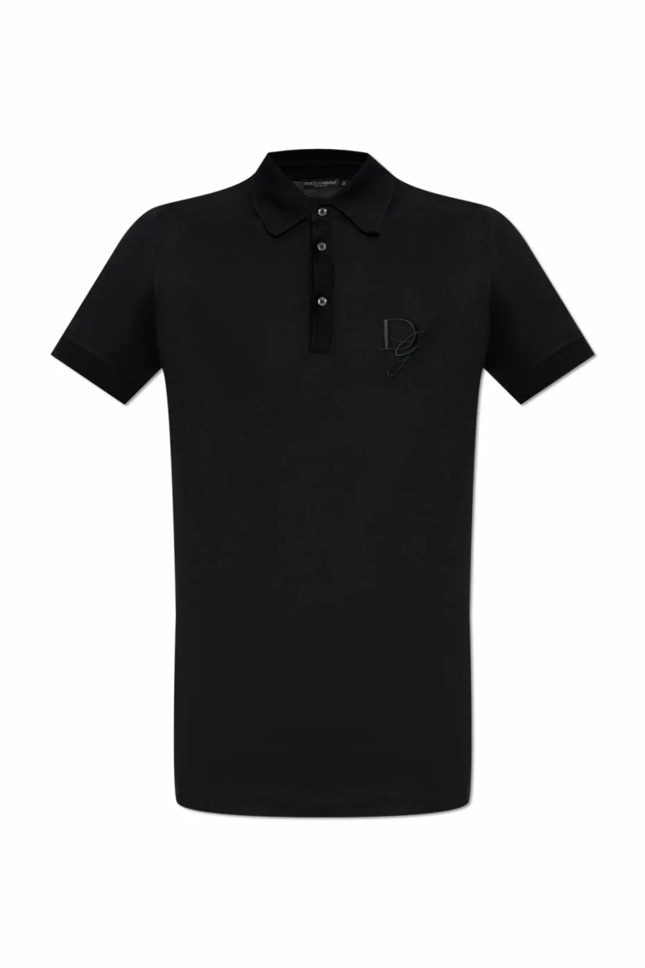 Dolce & Gabbana CZARNY Bawełniane polo z logo