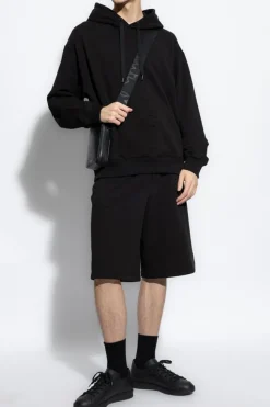 Dolce & Gabbana CZARNY Bawełniane szorty z wypukłym logo