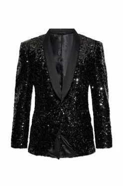 Dolce & Gabbana CZARNY Cekinowa marynarka