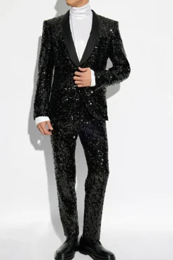 Dolce & Gabbana CZARNY Cekinowa marynarka