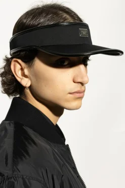 Dolce & Gabbana CZARNY Daszek z aplikacją z wygrawerowanym logo