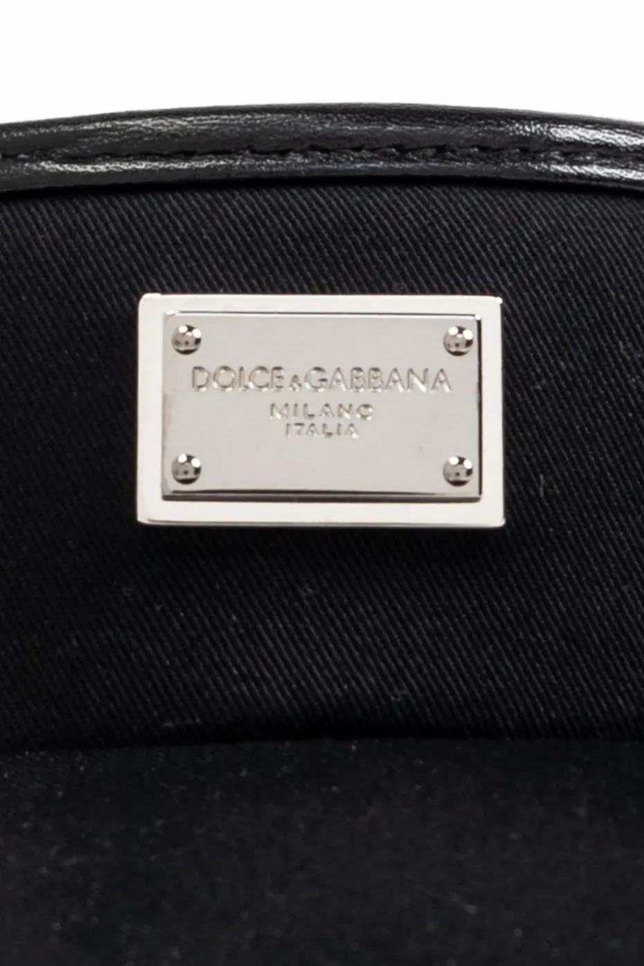 Dolce & Gabbana CZARNY Daszek z aplikacją z wygrawerowanym logo