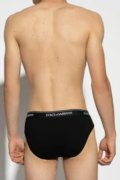 Dolce & Gabbana CZARNY Dwupak slipów z logo