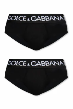 Dolce & Gabbana CZARNY Dwupak slipów z logo