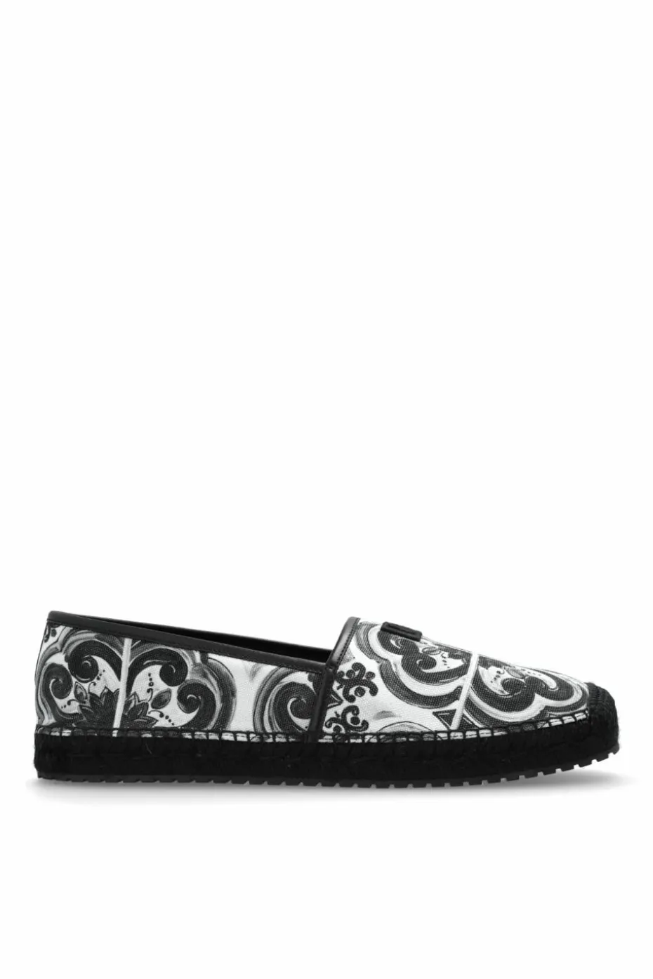 Dolce & Gabbana CZARNY Espadryle z nadrukiem `Majolica`