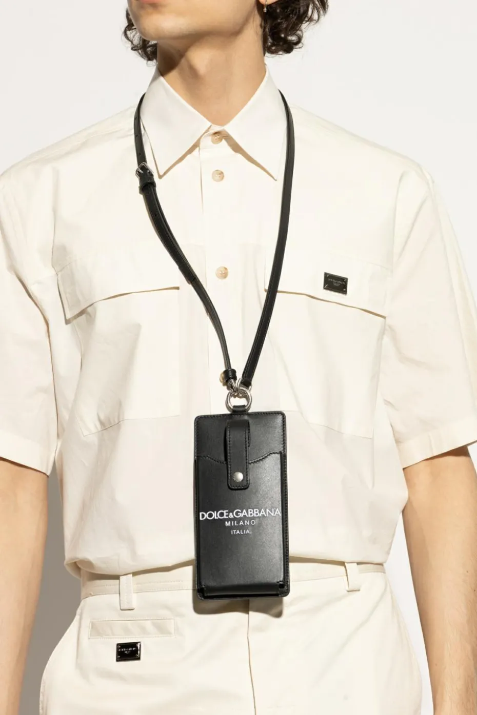 Dolce & Gabbana CZARNY Etui na iPhone na pasku