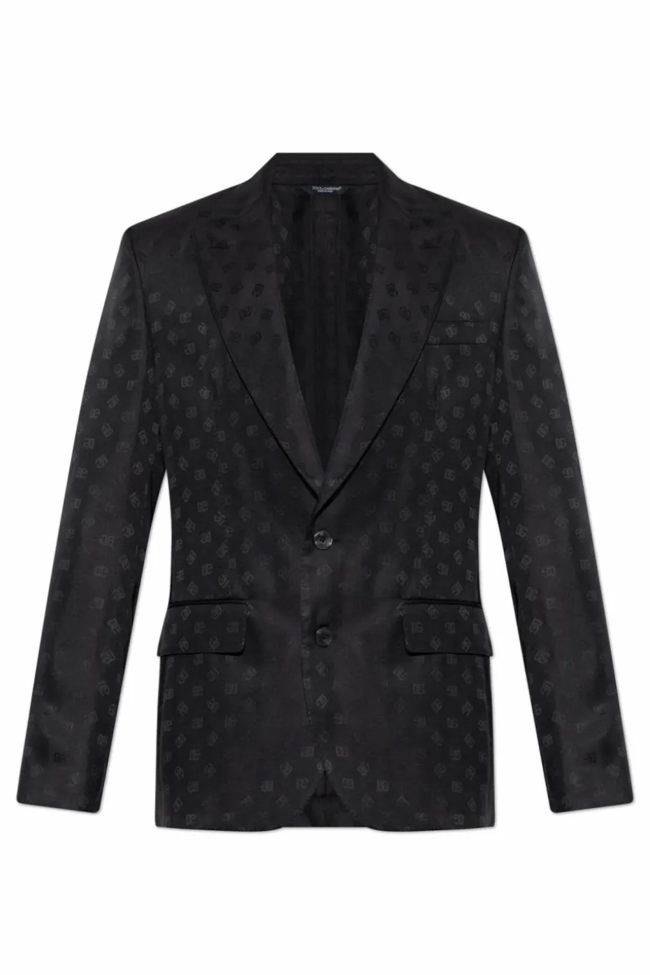 Dolce & Gabbana CZARNY Jedwabna marynarka z monogramem