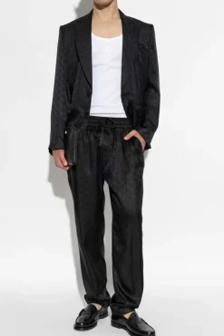 Dolce & Gabbana CZARNY Jedwabna marynarka z monogramem