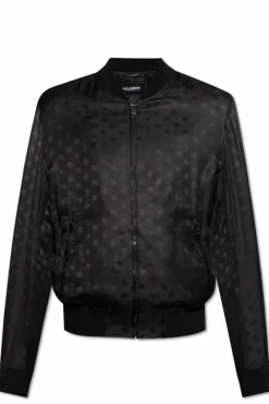 Dolce & Gabbana CZARNY Jedwabna kurtka typu `bomber`