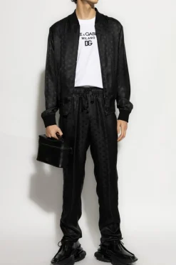 Dolce & Gabbana CZARNY Jedwabna kurtka typu `bomber`