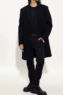Dolce & Gabbana CZARNY Jednorzędowy płaszcz