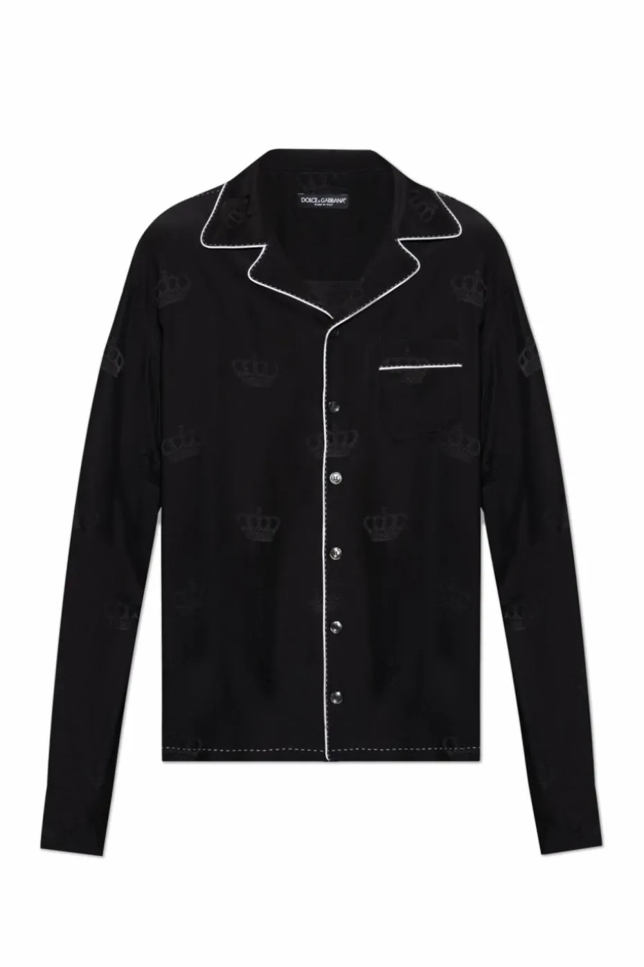 Dolce & Gabbana CZARNY Jedwabna góra od piżamy