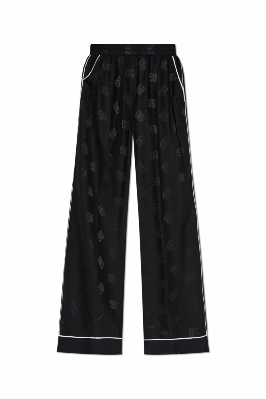 Dolce & Gabbana CZARNY Jedwabne spodnie