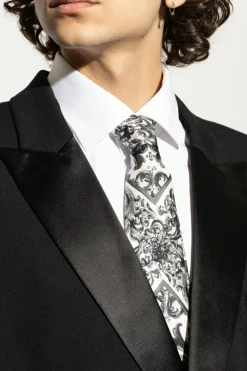 Dolce & Gabbana CZARNY Jedwabny krawat