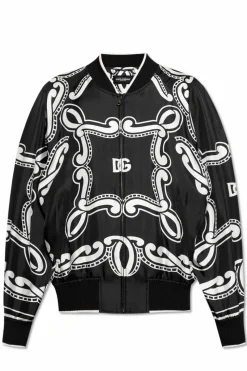 Dolce & Gabbana CZARNY Jedwabna kurtka typu `bomber`